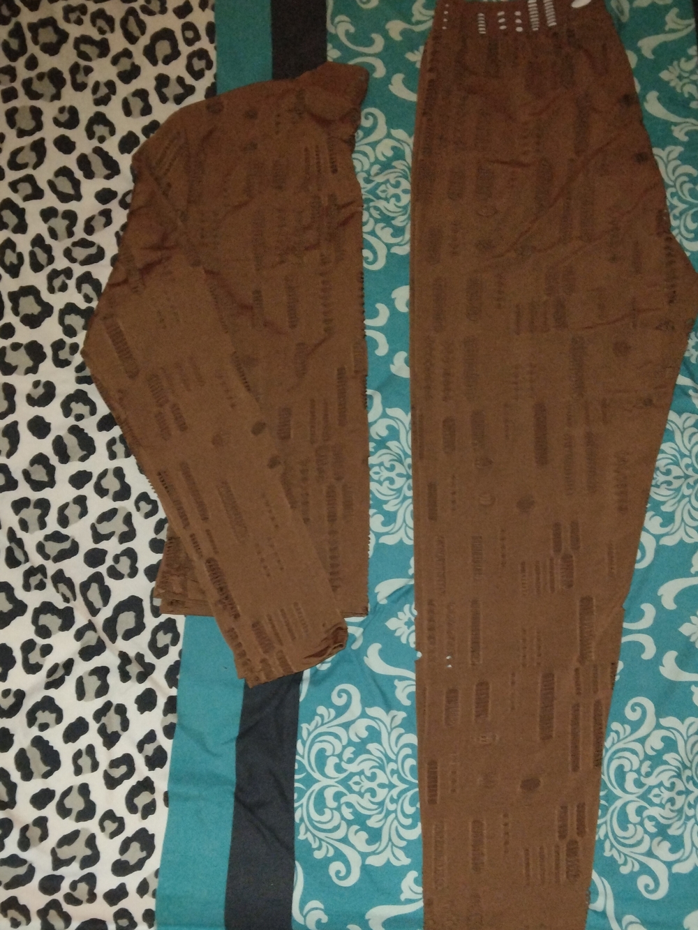Women's Brown Distressed Long-Sleeve Tee - Picture 6 of 7